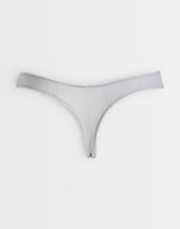 エイソス レディース アンダー御召しもの ブリーフズボン下 ASOS DESIGN 3 pack pointelle thong with rosebud trim white \u0026 GRAY WHITE \u0026 PINK 白いこと