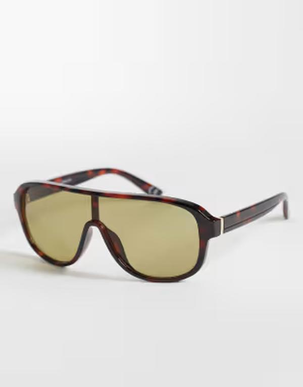 エイソス レディース 付属物 サングラス・アイウェア ASOS DESIGN tort wrap aviator sunglasses with brown lens BROWN 赤銅色
