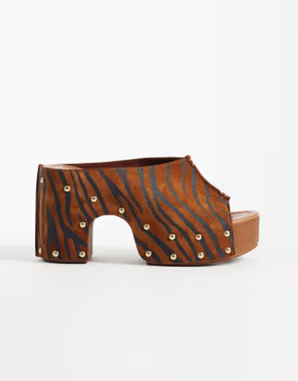 エイソス レディース シューズ サンダル スエードクロス 踵 ASOS DESIGN Hadley premium heeled mule clogs インチ zebra suede ZEBRA SUEDE 毛の荒物
