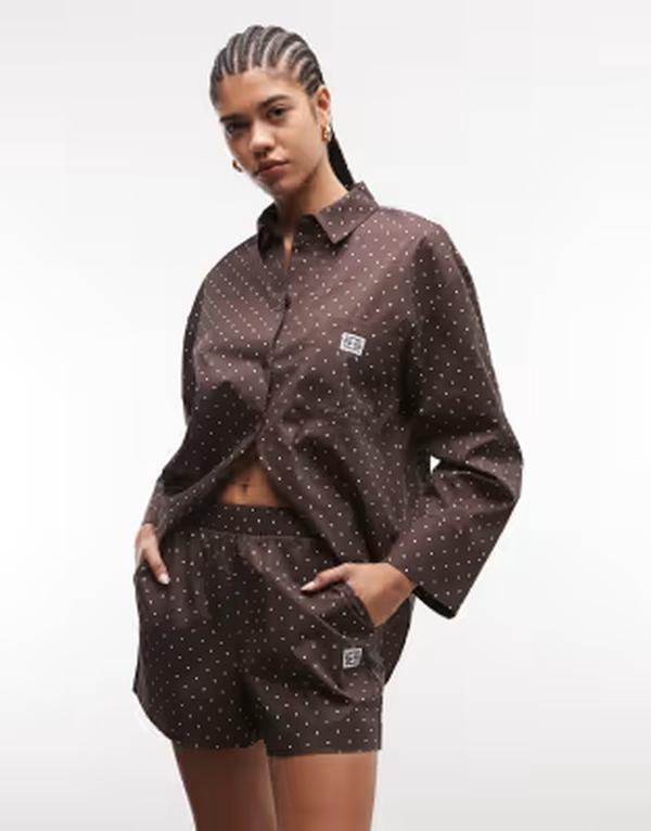 ノイジーメイ レディース ボトムス 二分の一ズボン下・さる股引き 一点 遊撃手ズボン下 Noisy May boxer shorts インチ chocolate polka - part of a set Choc Brwn WHT DOTS 黒茶