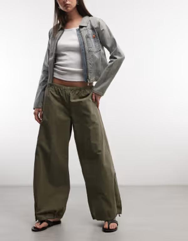 週日 レディース ボトムス 心地好いズボン下 Weekday ripstop oversizedrawstring pants Khaki カーキ