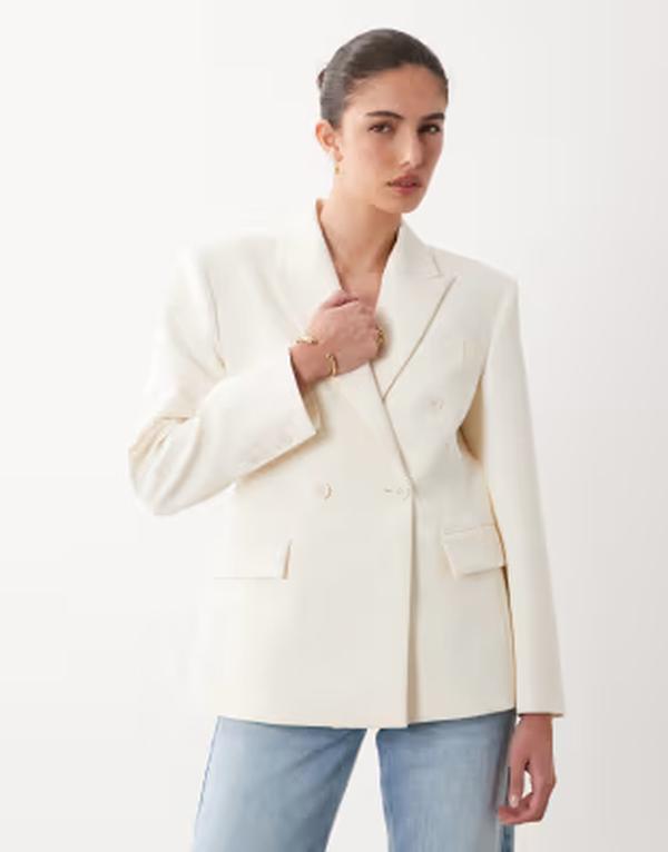 マンゴ レディース アウター 上衣・上衣 スポーツジャケット Mango statement shoulders blazer インチ cream 皮膚軟化剤