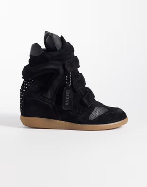 ブロンクス レディース シューズ スニーカー スエードクロス Bronx Jae-yy suede wedge sneakers Black/gum 黒いこと