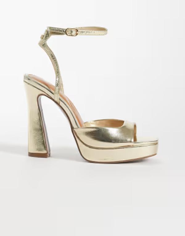 リバーアイランド レディース シューズ サンダル 公々然たるうしろ側 踵 River Island open back heeled sandals GOLD ゴールド