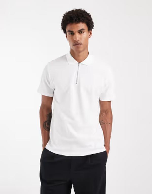 エイソス メンズ トップス スポーツシャツ レギュラー相応う ASOS DESIGN regular fit polo smartexture WHITE 白いこと