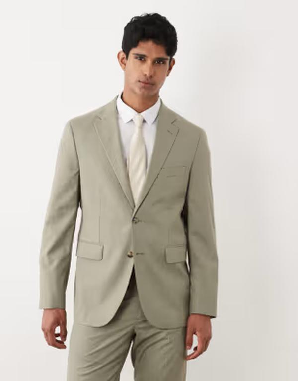 マンゴ メンズ アウター 上衣・上衣 か細い相応う スポーツジャケット Mango Milan slim fit blazer インチ sage green - part of a set SAGE GREEN 緑であること