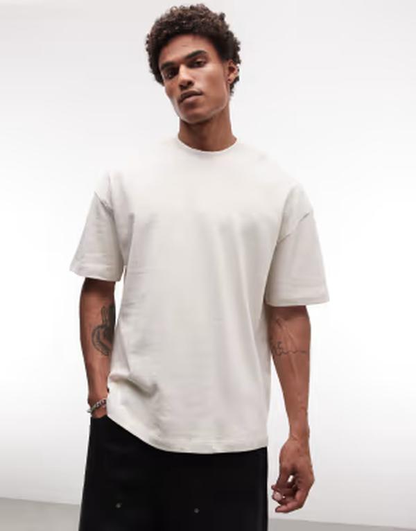 オールセインツ メンズ トップス Tシャツ 刺繍 ロゴ AllSaints Haven small embroidered chest logo t-shirt in duck DUSK WHITE ホワイト｜ReVida 店