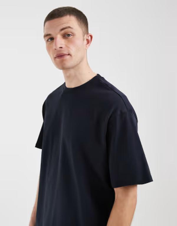 雑ぜ合わせる メンズ トップス ティーシャツ 綿織物 Blend 100% cotton oversized t-shirt NAVY 米国海軍