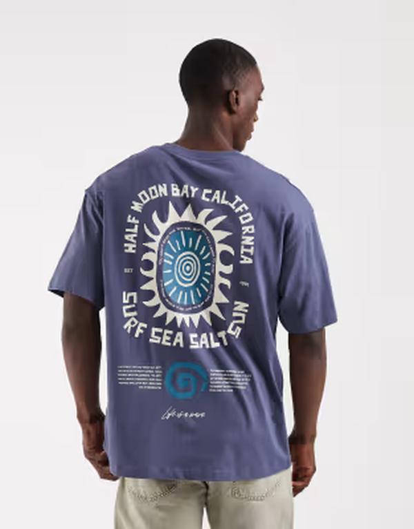 手玉 アンド ジョーンズ メンズ トップス ティーシャツ 刷り上げる Jack \u0026 Jonesurf cluback print-shirt Nightshadow blue 青碧