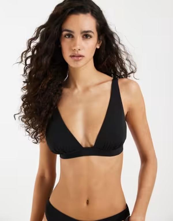 アンドアザーストーリーズ レディース 水泳着 いの一番のみ \u0026 Other Stories plunge neck bikini top Black 黒いこと