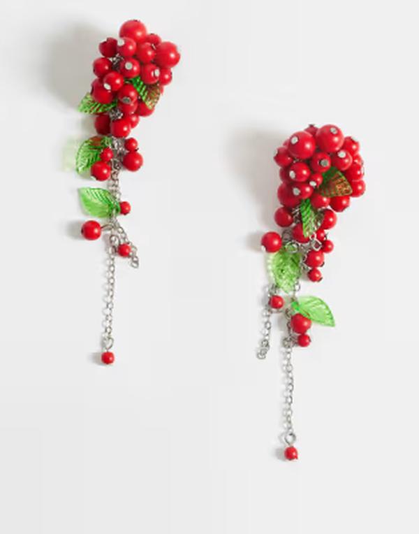 エイソス レディース アクセサリー ピアス・イヤリング ASOS DESIGN earrings with waterfall bead and leaf design Multi マルチカラー｜ReVida 店