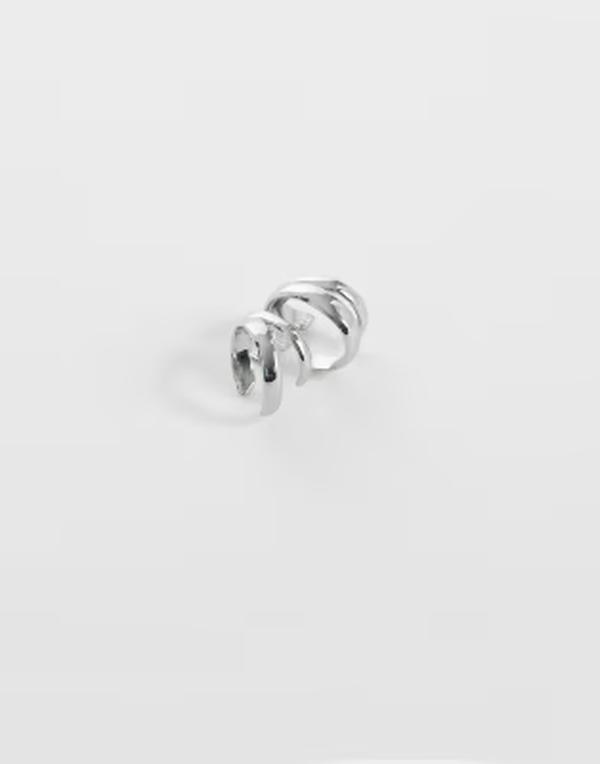 エイソス メンズ 付属物 ピアス・イヤリング ASOS DESIGN multi-row ear cuff SILVER しろがね色