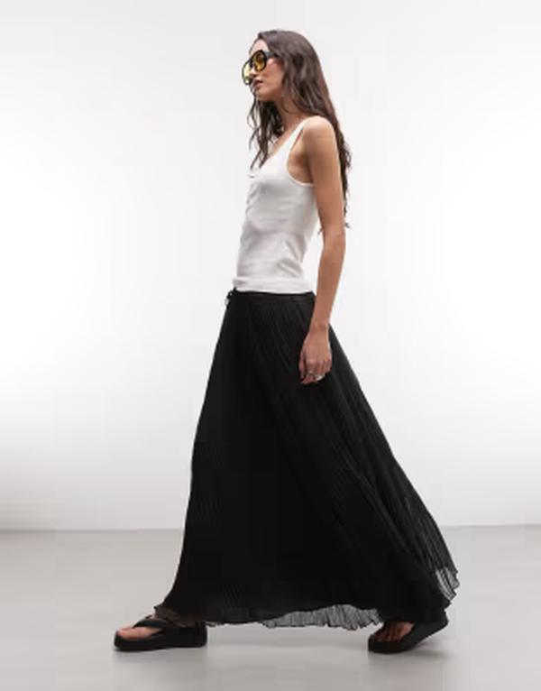 平日 レディース 下つ方スコート シアー マキシ Weekday sheer crinkle double lined maxi skirt インチ off black 黒いこと