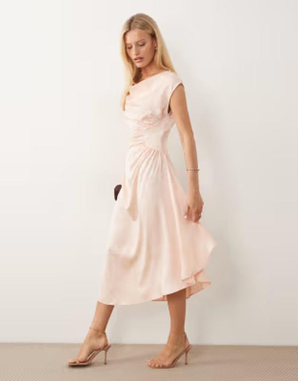 ヴェロモーダ レディース トップス 衣裳 ギャザー ノースリーブ マキシ Vero Moda sleeveless cowl neck ruchedetail maxi dress インチ blush Pearl blush パール