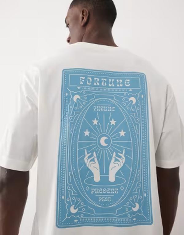 オンリーアンドサンズ メンズ トップス ティーシャツ オーバーサイズフィット 刷り上げる ONLY \u0026 SONS oversized fit-shirt with fortune teller back print B WHITE FORTTEL 白いこと