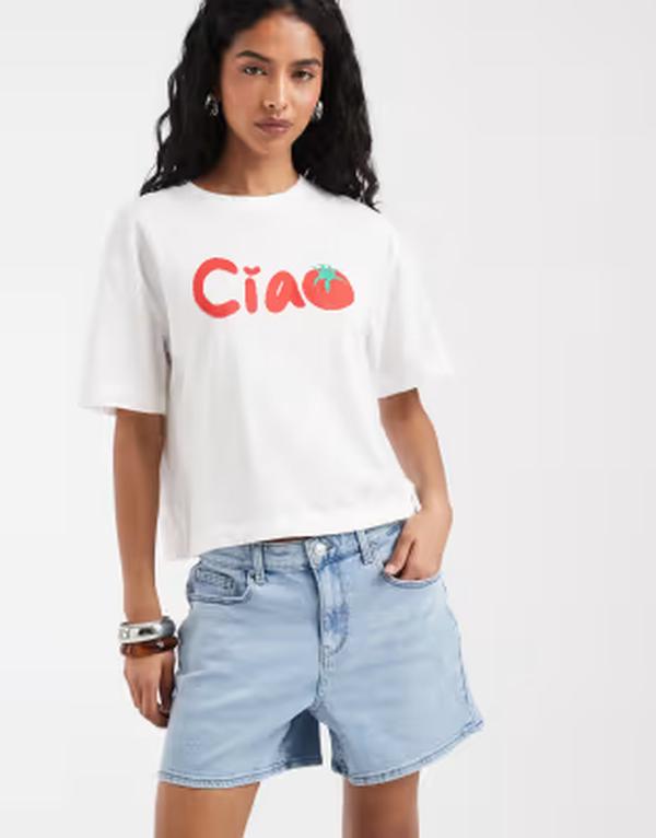 オンリー レディース ボトムス ハーフパンツ・ショーツ ショートパンツ デニム ONLY denim shorts with stretch in light Blue ブルー|ReVida 店