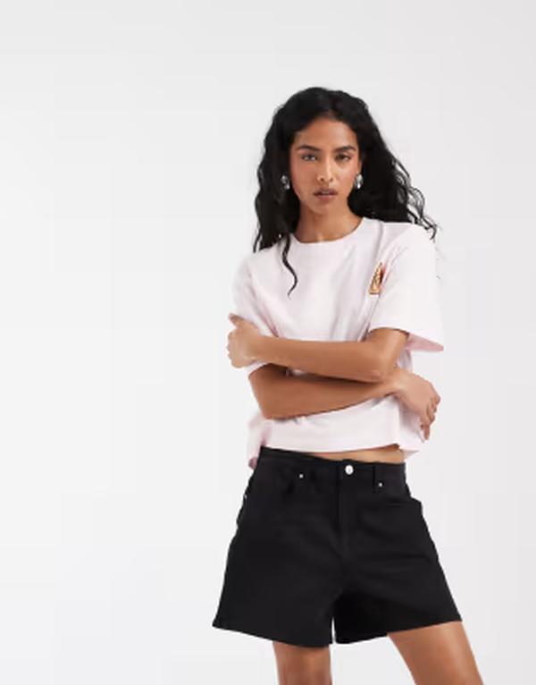 オンリー レディース ボトムス ハーフパンツ・ショーツ ショートパンツ デニム ONLY denim shorts with stretch black ブラック|ReVida 店