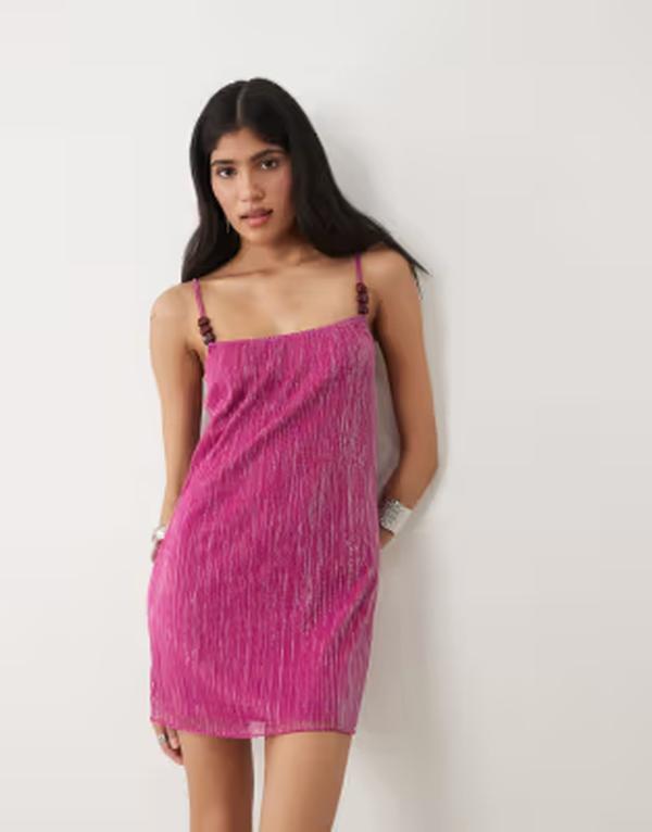 ジーメンス電話を掛ける レディース トップス 衣装 ミニ Motel Cerita plisse mini dress PINK サクラ色