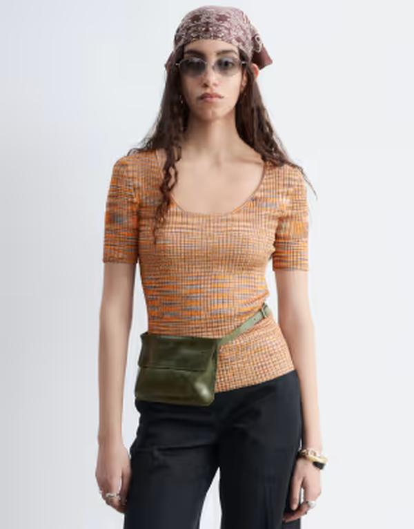 アンドアザーストーリーズ レディース トップス プルオーバー 編み物 \u0026 Other Storieshort sleeve knitop インチ light orange オレンジ色