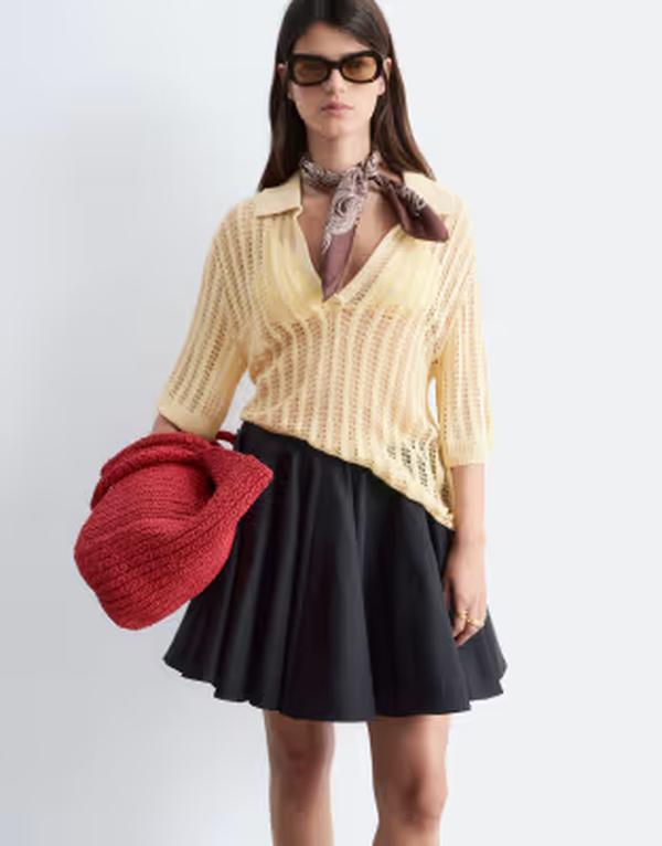 アンドアザーストーリーズ レディース ボトムスカート プリーツ ミニ & Other Stories pleated mini skater skirt Black ブラック｜ReVida 店