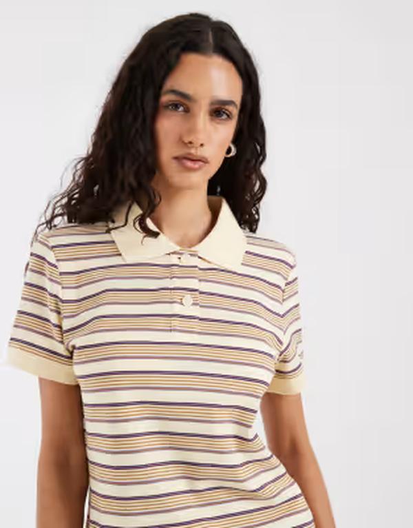 アンドアザーストーリーズ レディース トップス プルオーバー 名取り草落ちこむ \u0026 Other Stories button down collar T-shirt インチ light lemon stripe YELLOW 黄色