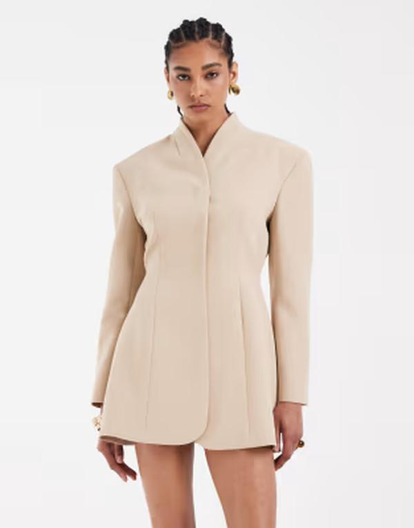 エイソス レディース トップス 衣裳 スポーツジャケット ASOS DESIGN wrap neck blazer dress インチ camel 駱駝