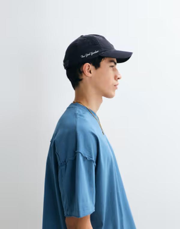 エイソス メンズ トップス ティーシャツ ASOS DESIGN heavyweight boxy oversized T-shirt with raw hem インチ washed Stellar 青碧