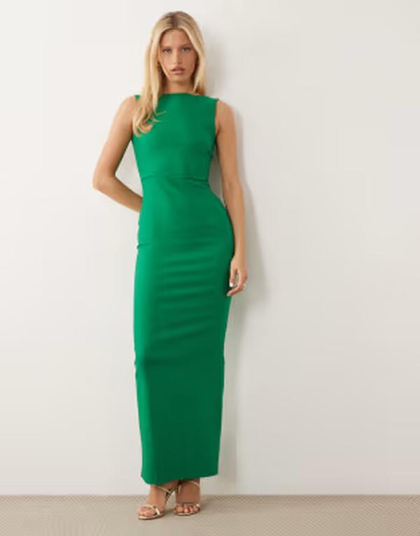 ベスパー レディース トップス 衣装 ハイネック マキシ Vesper bengaline cowl back high neck maxi dress インチ emerald エメラルド