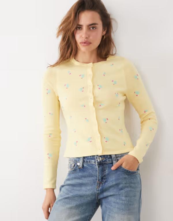 エイソス レディース トップス プルオーバー 御花柄 刺しゅう 編み物 御花 ASOS DESIGN knit bralet with embroidered floral - part of a set buttermilk floral