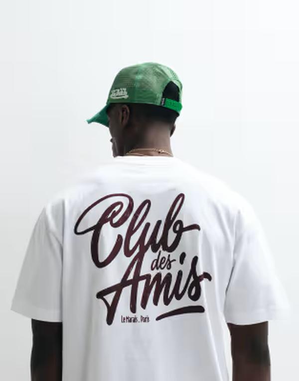 エイソス メンズ トップス ティーシャツ グラフィック ASOS DESIGN relaxed t-shirt with text graphic WHITE 白いこと