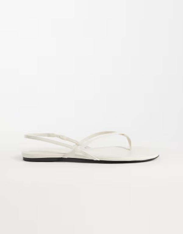 マンゴ レディース シューズ サンダル Mango strappy flat sandals ECRU エクリュ