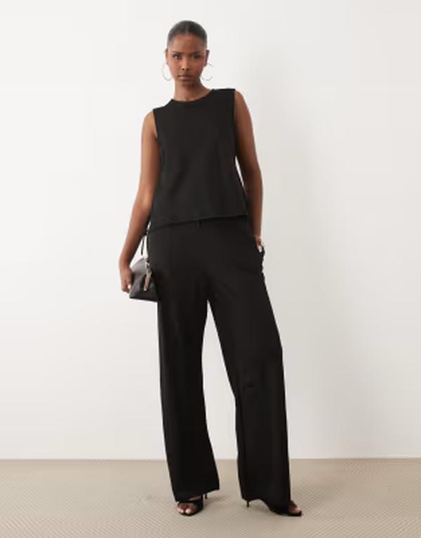 ジェイディーワイ レディース ボトムス 心地好いズボン下 ワイドレッグ JDY wide leg pants - part of a set Black 黒いこと