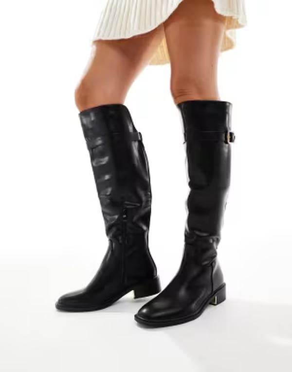 セクウェル レディース シューズ ブーツ・レインブーツ SEQWLatte buckle detail riding boots Black ブラック|ReVida 店