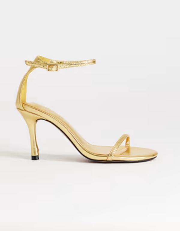 トップショップ レディース シューズ サンダル ヒール Topshop Alexi 2 part higheeled sandals GOLD ゴールド｜ReVida 店