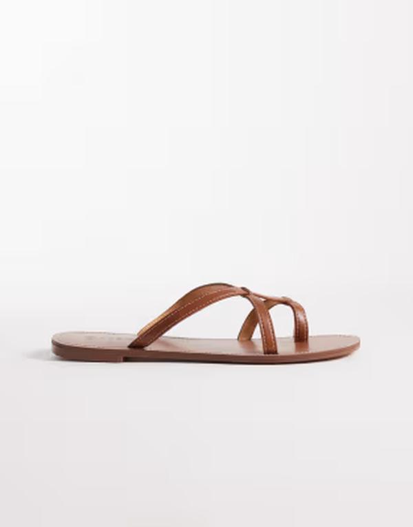 セクウェル レディース シューズ サンダル SEQWL strappy flat sandals in tan タン｜ReVida 店