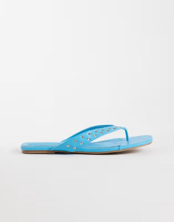 パブリックデザイア レディース シューズ サンダル Public Desire studded flip flops BLUE ブルー｜ReVida 店