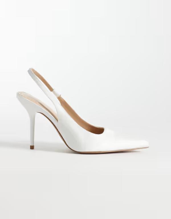 シュー レディース ヒール schuh Sade slingback heeled shoes White ホワイト|ReVida 店