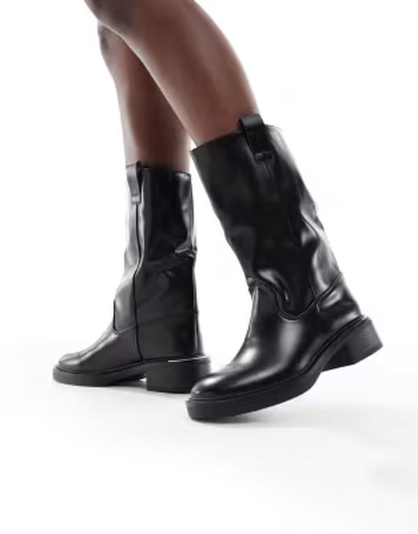 セクウェル レディース シューズ ブーツ・レインブーツ SEQWL Twix short pull-on boots Distressed Black 黒いこと