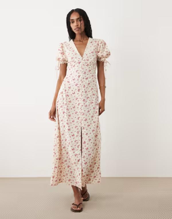 ミスセルフフリッジ レディース トップス ワンピース ヴィンテージ マキシ Misselfridge button up maxi tea dress in vintage ditsy Vintage ditsy|ReVida 店