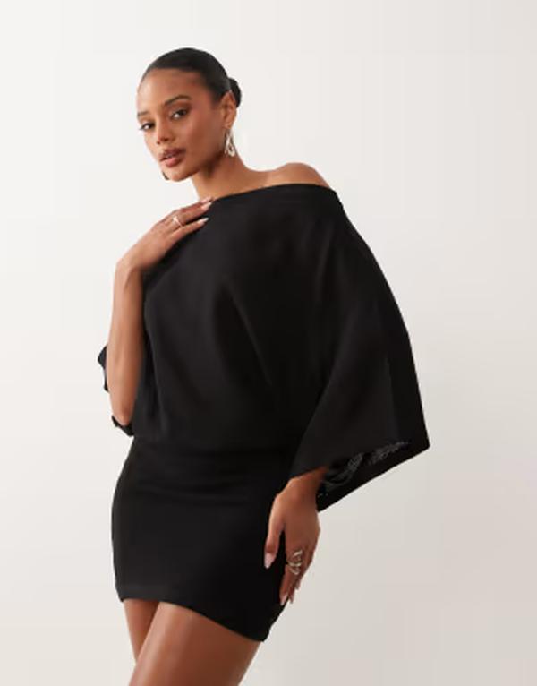 ジーナトリコ レディース トップス ワンピース ミニ Gina Tricot slouchy boatneck mini dress Black ブラック|ReVida 店