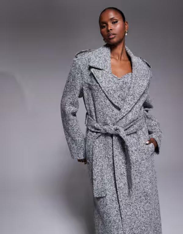 ジェイラックスレーベル レディース アウター コート ツイード JLUXLABEL Savannah formal belted coatweed - part of a set Gray グレー｜ReVida 店