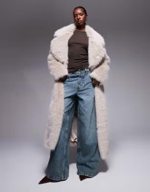 ザ・フロリック レディース アウター コート マキシ The Frolic exclusive faux fur maxi oversized collar maxi coat BEIGE ベージュ｜ReVida 店