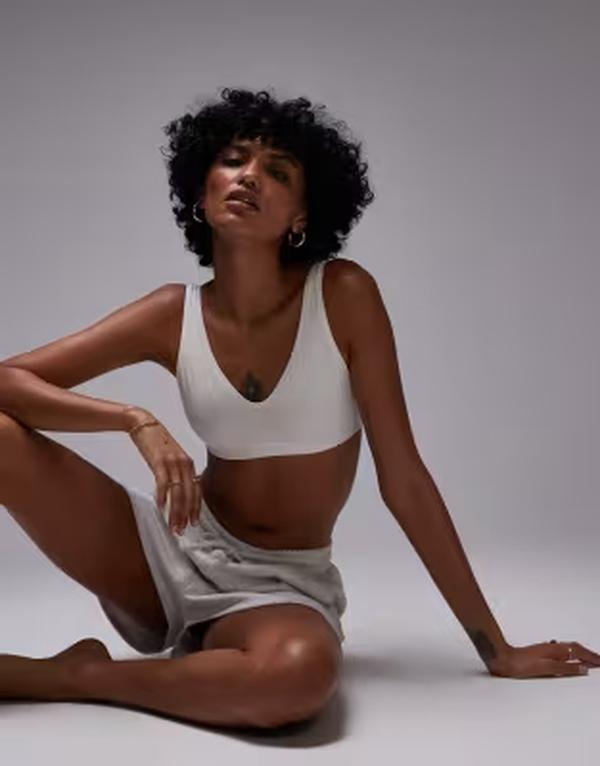 アル毛布 レディース アンダー御召しもの ブラ ARKET modal seamlessoft bra White 白いこと