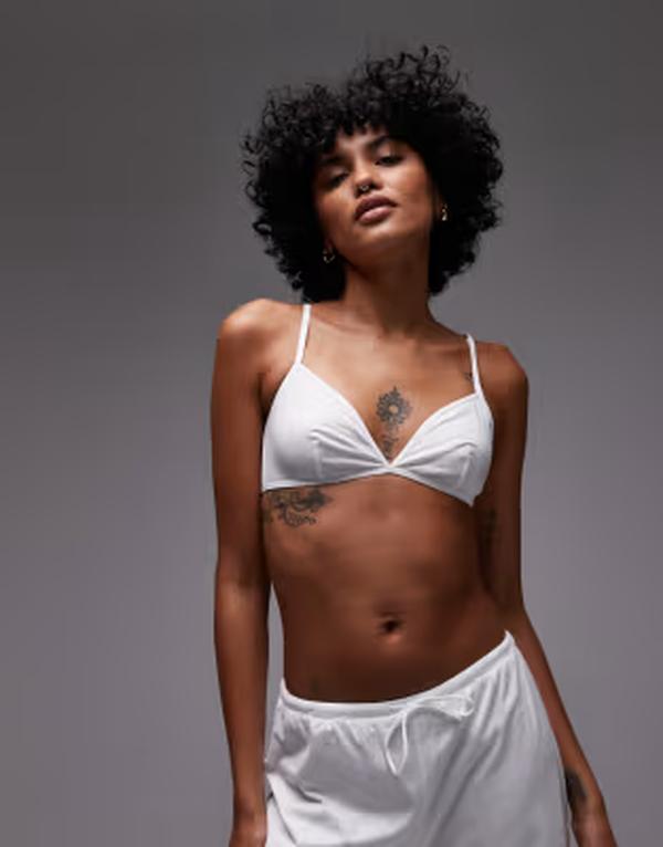 アル毛布 レディース アンダー御召しもの ブラ 綿織物 ARKET cotton soft bra White 白いこと