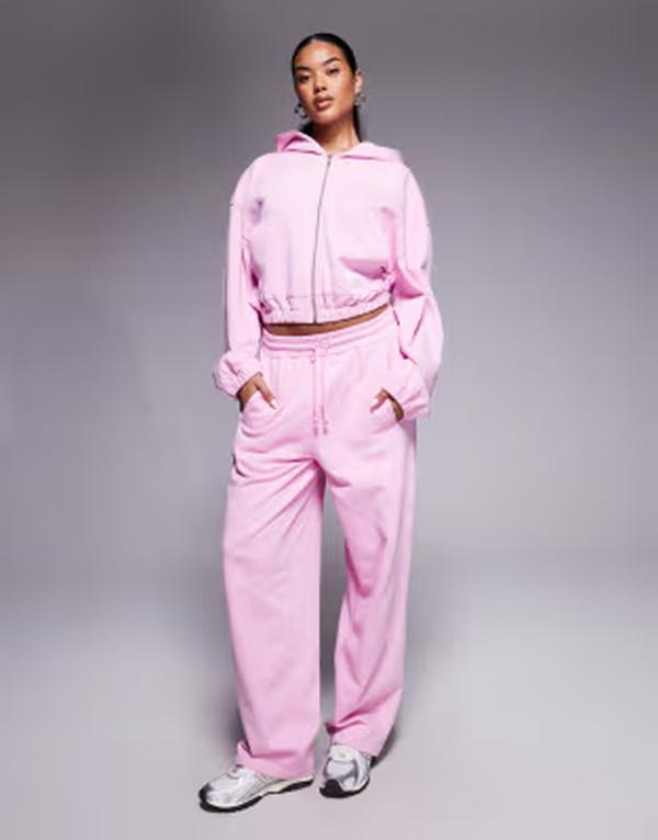 エイソス レディース ボトムス 心地好いズボン下 スウェットパンツ ASOS Weekend Collective Weekend Collective barreleg sweatpants with seam detail - part of a set PINK サクラ色