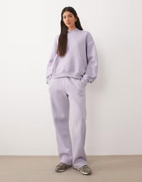ジーナトリコ レディース ボトムス カジュアルパンツ ストレート スウェットパンツ Gina Tricot loose fit straight leg sweatpants in lavendar purple - part of a set Orchid tint パープル|ReVida 店
