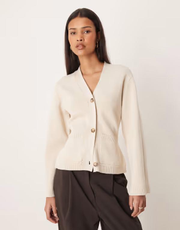 ジーナトリコ レディース アウター カーディガン コットン ニット Gina Tricot pure cotton knit cardigan Beige ベージュ|ReVida 店