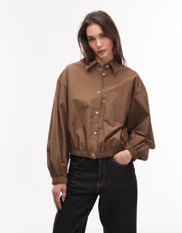 アルケット レディース トップス シャツ ARKET bubble hem shirt BROWN ブラウン|ReVida 店