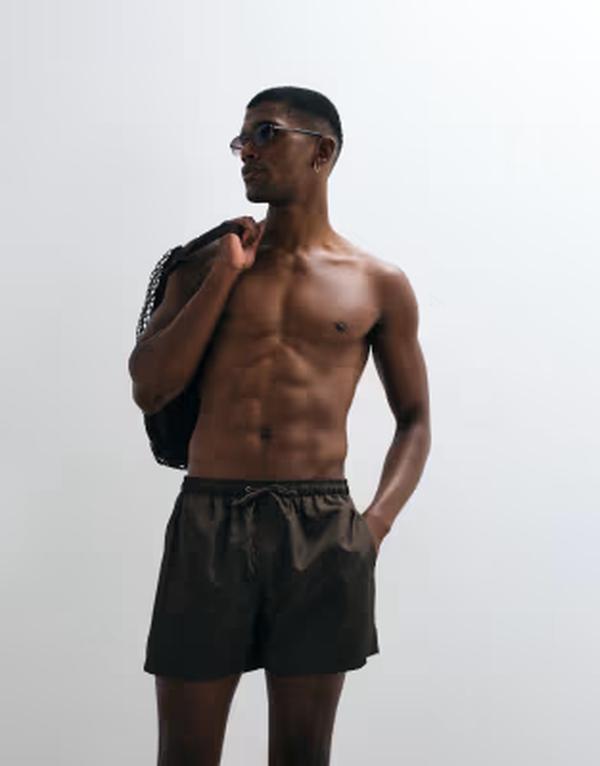 ブレーブソウル メンズ 水着 ハーフパンツ・ショーツ ショートパンツ Brave Soul swim shorts in chocolate BROWN ブラウン｜ReVida 店