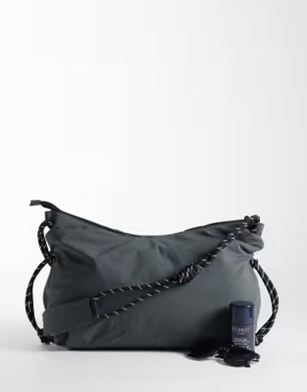 エイソス メンズ 御徒面子 ナイロン ASOS DESIGNylon slouchy sling crossbody bagray 薄墨色